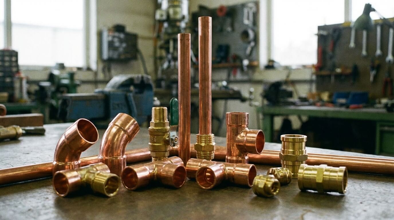 Loodgieter gereedschap op een werkbank