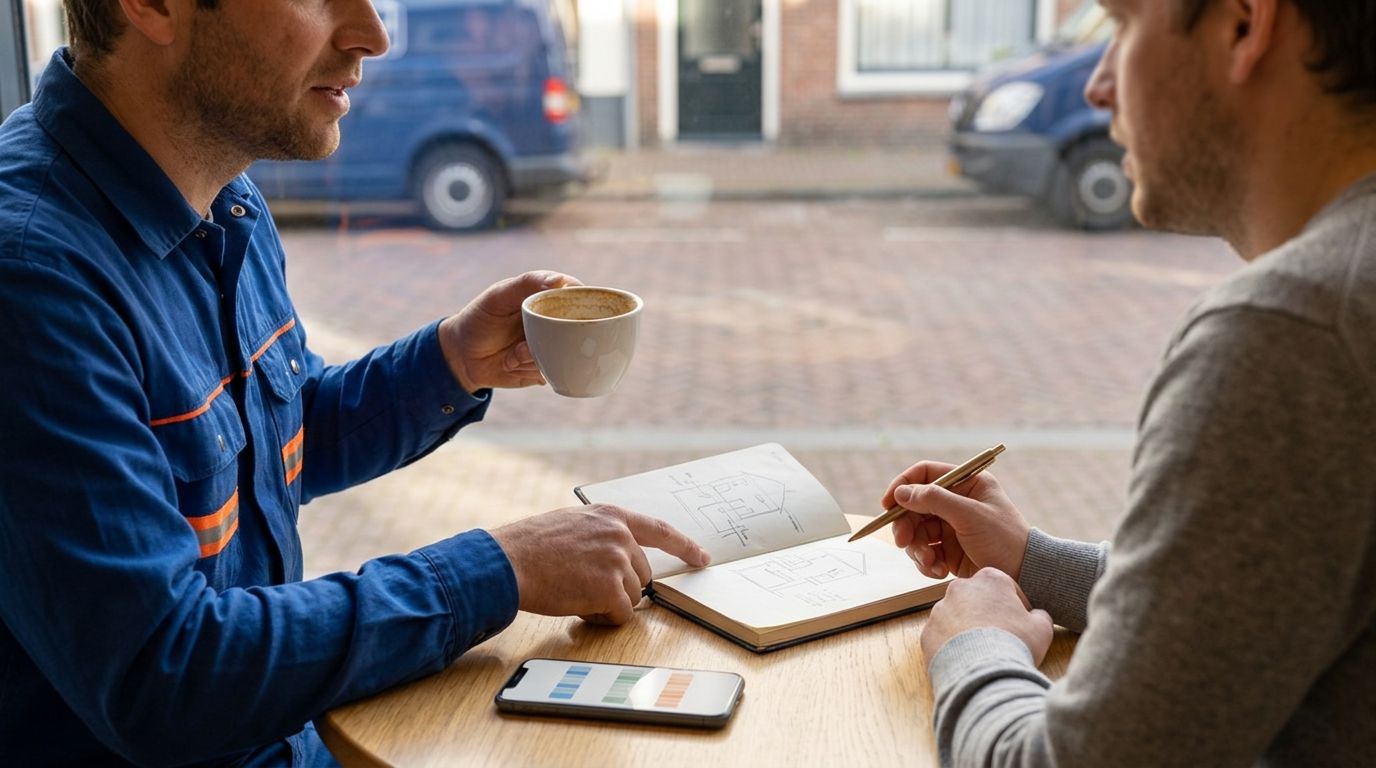 Workflow voor loodgieters met meerdere monteurs