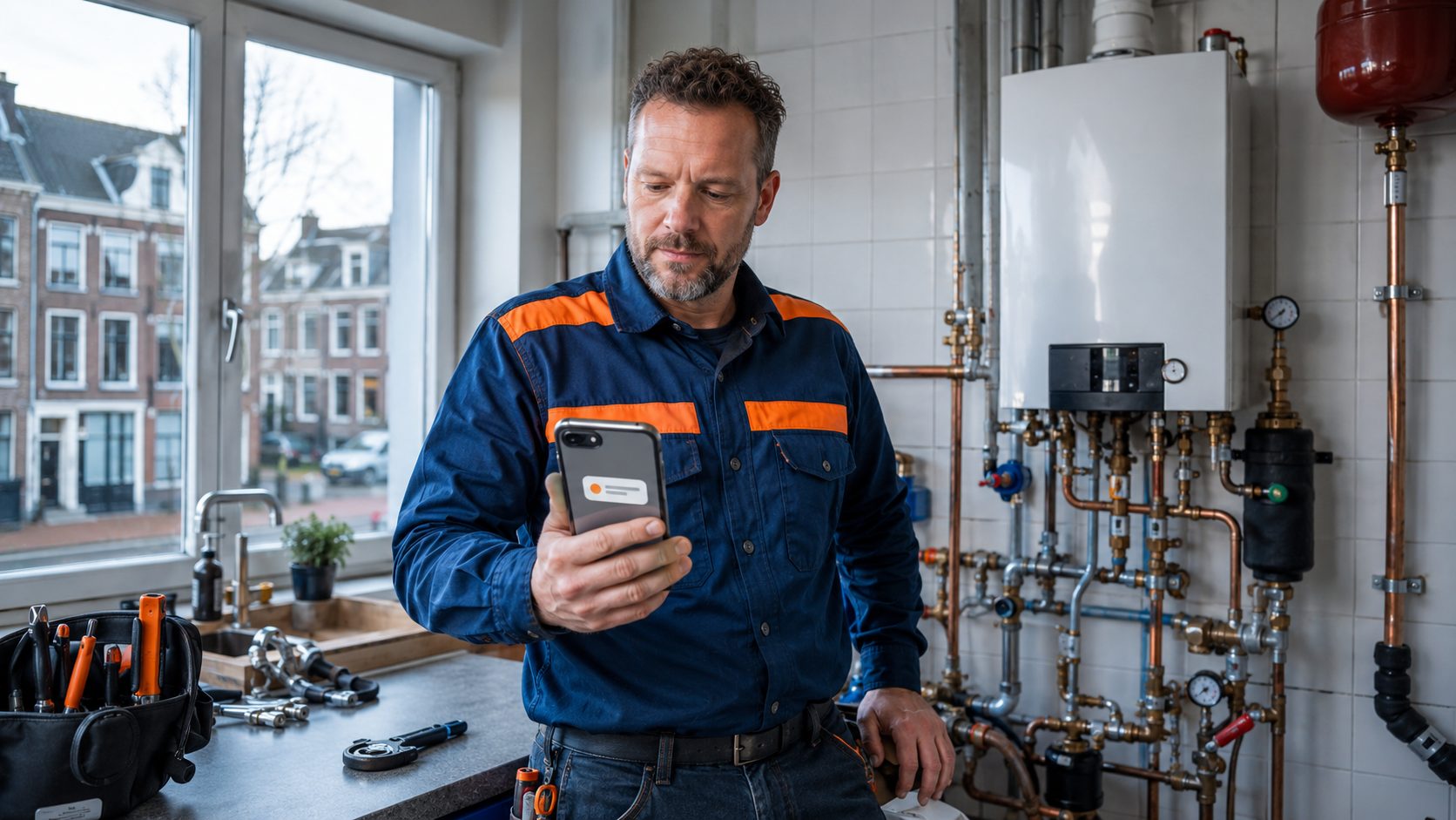 Workflow automatisering voor loodgieters — herinneringen, klus-updates, review-verzoeken automatisch